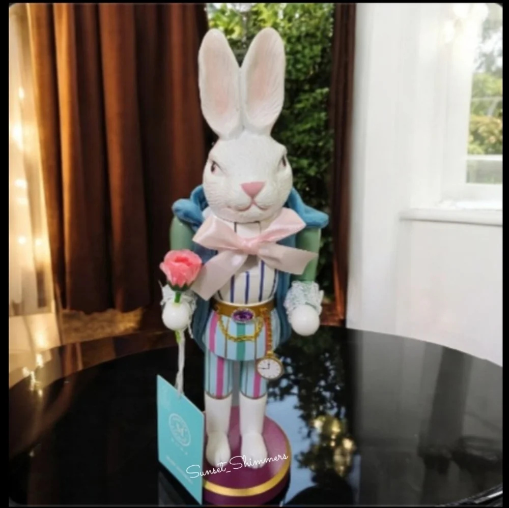 Jeweled Victorian Gentleman Easter Bunny Nutcracker Bow Tie Clock Pocket Watch